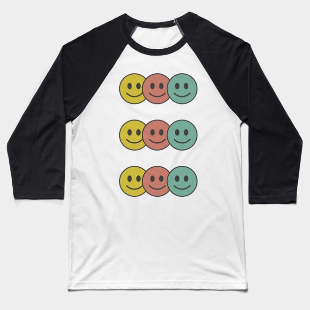 Emoji Smile Pack retro Baseball T-Shirt by EmeraldWasp